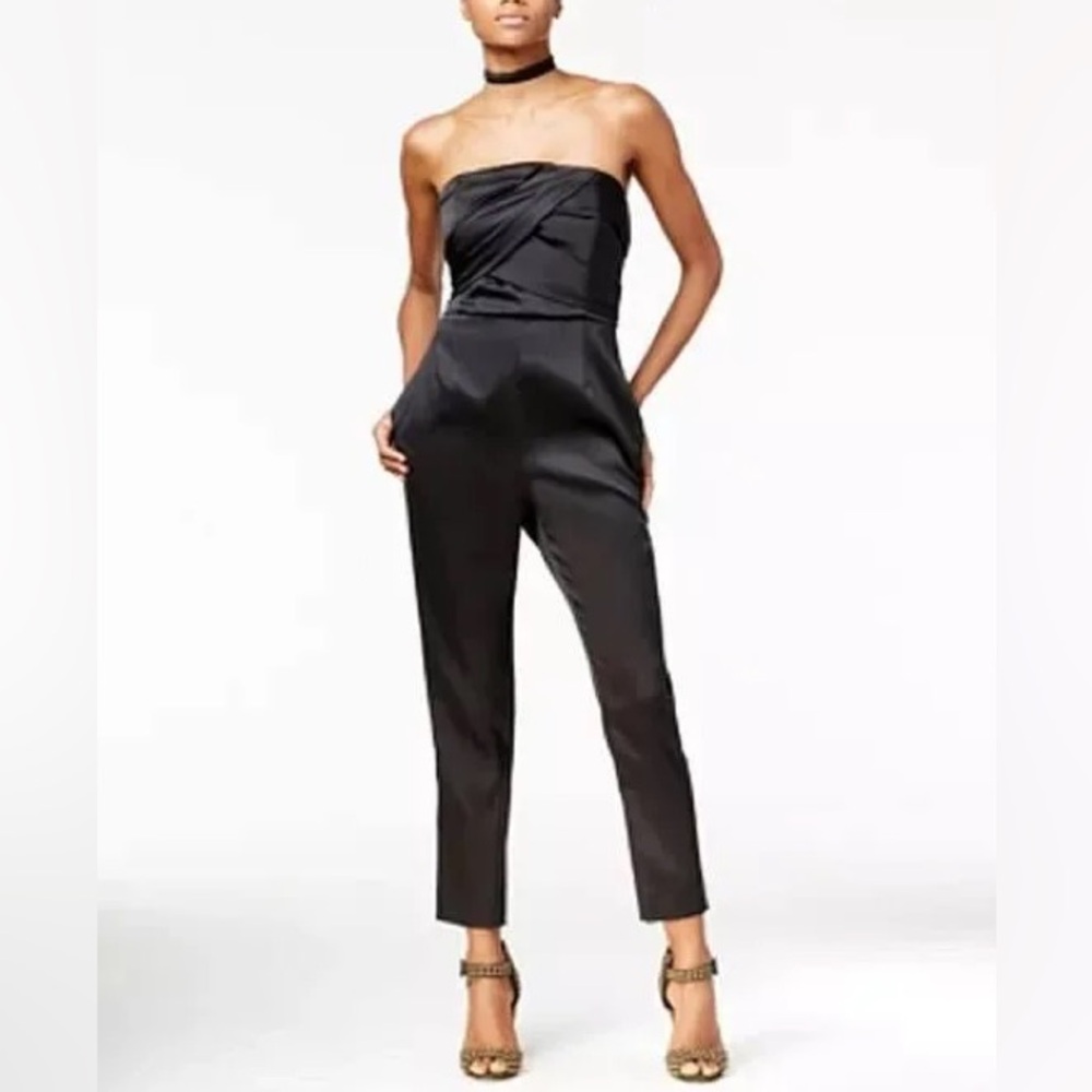 RACHEL Rachel Roy Black Strapless Jumpsuit Size 8 NWOT